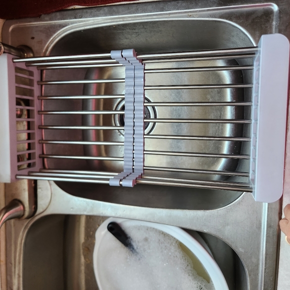 Hoshen Kitchen Square Sink Retractable Drain Rack, Stainless Steel Drain Basket - Picture 4 of 6